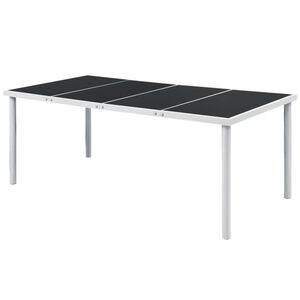 vidaXL Gartentisch 190x90x74 cm Schwarz Stahl