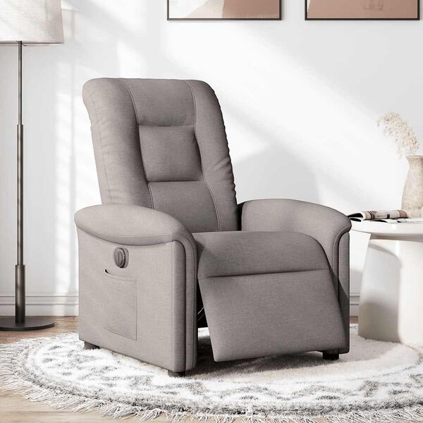 vidaXL Relaxsessel Elektrisch Taupe Stoff