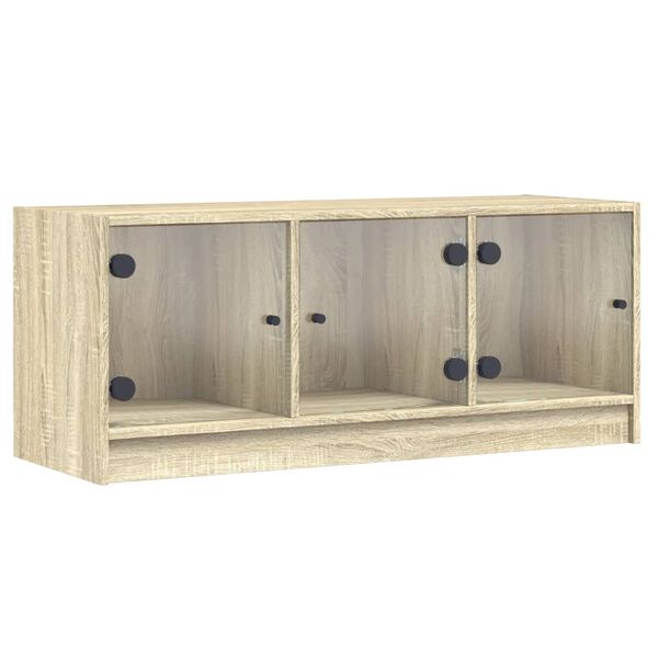 vidaXL TV-Schrank mit Glast&uuml;ren Sonoma-Eiche 102x37x42 cm