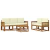 vidaXL Outdoor-Sofagarnitur 6 stk. Natur und Creme Polyester