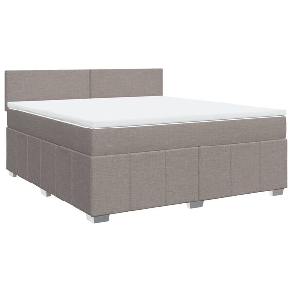 vidaXL Boxspringbett mit Matratze Taupe 180x200 cm Stoff