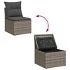 vidaXL Garten-Sofa-Set mit Kissen 6 pcs Grau Poly Rattan