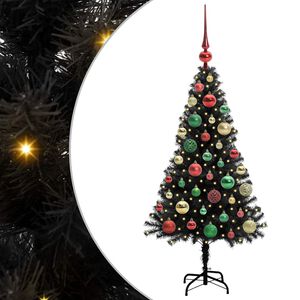 vidaXL Weihnachtsbaum mit 150 LEDs mit St&auml;nder Schwarz 120 cm PVC