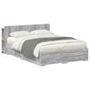 vidaXL Bettgestell mit Stauraum Grau Sonoma 160 x 200 cm Holzwerkstoff