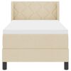 vidaXL Boxspringbett mit Matratze Creme 200 x 80 cm Polyester