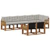 vidaXL Outdoor-Sofagarnitur mit Kissen 8 pcs Nat&uuml;rlich und Hellgrau