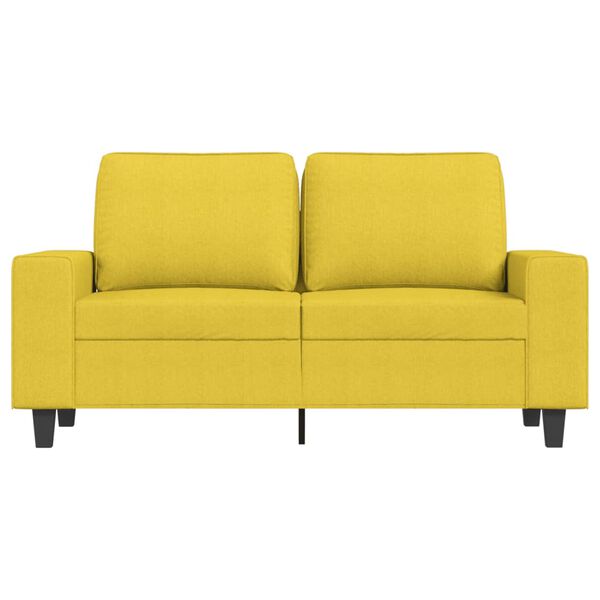 vidaXL 2-Sitzer-Sofa Hellgelb 120 cm Stoff