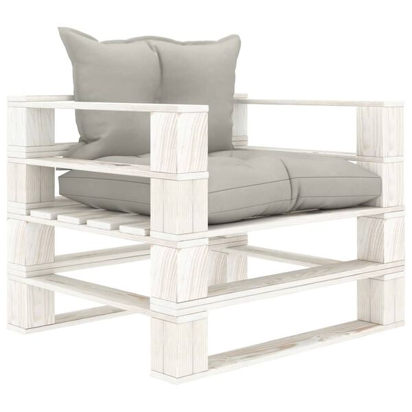 vidaXL 6-tlg. Garten-Lounge-Set Paletten mit Kissen in Taupe Holz