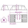 vidaXL Tunnel-Familienzelt 8 Personen Grau und Orange Wasserdicht