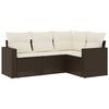 vidaXL 4-tlg. Garten-Sofagarnitur mit Kissen Braun Poly Rattan
