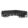vidaXL Outdoor-Sofagarnitur 11 stk. Schwarz und Dunkelgrau Polyester