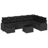 vidaXL Garten-Sofa-Set mit Kissen 9 pcs Schwarz Poly Rattan
