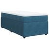 vidaXL Boxspringbett mit Matratze Dunkelblau 80x200 cm Samt