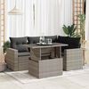 vidaXL 5-tlg. Garten-Sofagarnitur mit Kissen Grau Poly Rattan