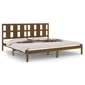 vidaXL Massivholzbett Honigbraun Kiefer 200x200 cm