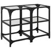 vidaXL Couchtische mit Glasplatte 2 Stk. Transparent 30x30x45 cm Stahl