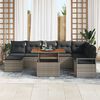 vidaXL Garten-Sofa-Set mit Speicher 9 pcs Grau Poly Rattan