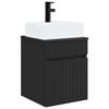 vidaXL Wandmontierter Waschbecken Vanity Schwarz 39 x 41 x 62,5 cm