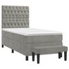 vidaXL Boxspringbett mit Matratze Hellgrau 80x200 cm Samt