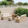 vidaXL Gartensofa-set 9 pcs Beige Poly-Rattan