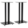 vidaXL Lautsprecherst&auml;nder 2 Stk. Doppels&auml;ulen-Design Hartglas Schwarz
