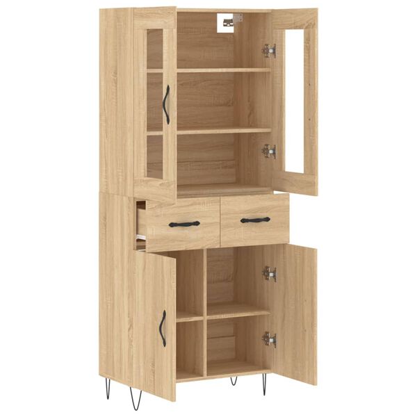 vidaXL Highboard Sonoma-Eiche 69,5x34x180 cm Holzwerkstoff