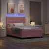 vidaXL LED Boxspringbett mit Matratze Rosa 140 x 200 cm Samt