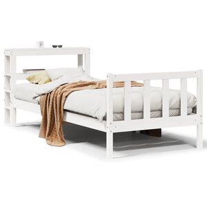vidaXL Massivholzbett ohne Matratze Wei&szlig; 75x190 cm Kiefernholz