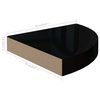 vidaXL Eck-Schweberegale 2 Stk. Hochglanz-Schwarz 25x25x3,8 cm MDF