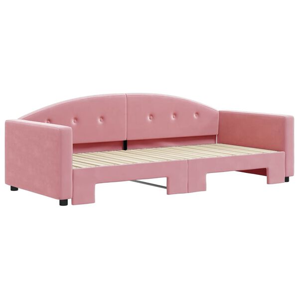 vidaXL Tagesbett Ausziehbar Rosa 90x200 cm Samt