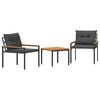 vidaXL Gartenm&ouml;bel-Set 3 Stk. Dunkelgrau Poly-Rattan