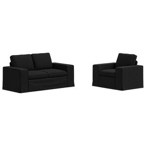 vidaXL Sofa 2 pcs Schwarz