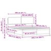 vidaXL Bettgestell mit gepolstertem Kopfteil Taupe 200 x 200 cm