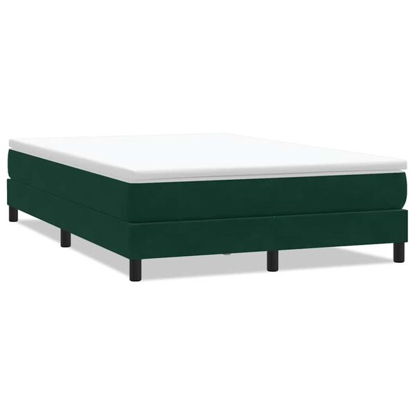 vidaXL Boxspringbett ohne Matratze Dunkelgr&uuml;n 160x210 cm Samt
