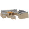 vidaXL Garten-Sofa-Set mit Kissen 13 pcs Beige und Hellgrau