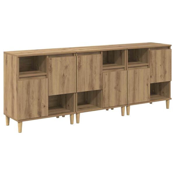 vidaXL Sideboards 3 pcs Artisan-Eiche 60 x 35 x 70 cm Holzwerkstoff
