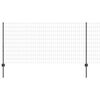 vidaXL Euro-Zaun mit Pfosten 10 x 1 m PVC-beschichteter Stahl Grau
