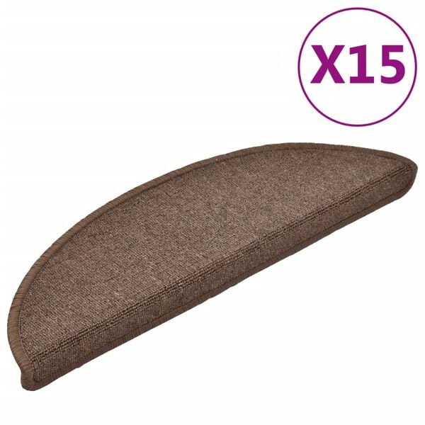 vidaXL Stufenmatten 15 Stk. 56x17x3 cm Kaffeebraun Halbrund
