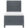 vidaXL Boxspringbett mit Matratze Dunkelgrau 90 x 190 cm Samt