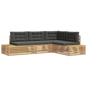 vidaXL 5 stk. Outdoor-Sofagarnitur Polyester Wei&szlig;
