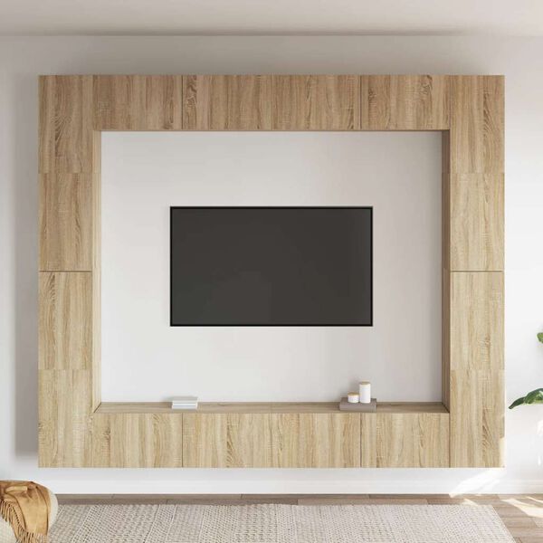 vidaXL 8-tlg. TV-Schrank-Set Sonoma-Eiche Holzwerkstoff