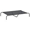 vidaXL Hundebett Erh&ouml;ht Schwarz 130x80x20 cm Textilene und Stahl