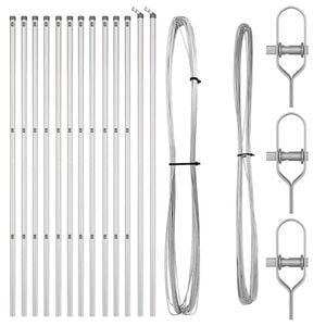 vidaXL Eingebetteter Zaunpfosten 13 stk. Silber