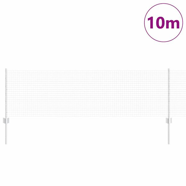 vidaXL Zaun mit Pfosten Silber 0,6 x 10 m Stahl