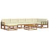 vidaXL Outdoor-Sofagarnitur mit Kissen 8 pcs Natur und Creme