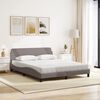 vidaXL Bett mit Matratze "Dover" Taupe 160x200 cm Stoff