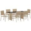 vidaXL Garten Essgruppe 7 pcs Beige Poly-Rattan