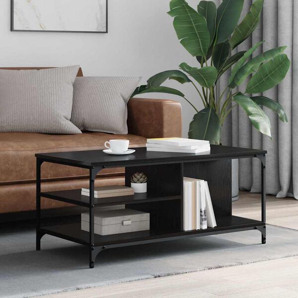 vidaXL Couchtisch Schwarz Eichen-Optik 100 x 50 x 45 cm Holzwerkstoff