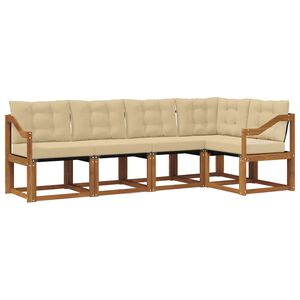 vidaXL Outdoor-Sofagarnitur 5 stk. Natur und Beige