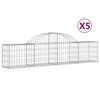 vidaXL Gabionen mit Hochbogen 5 Stk. 200x30x40/60 cm Verzinktes Eisen